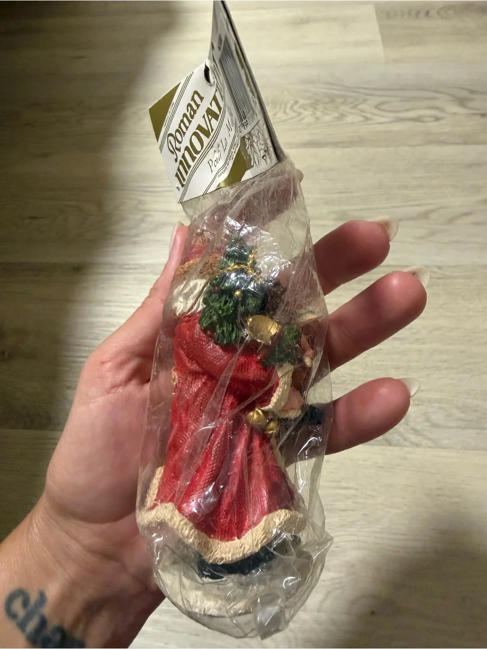 Vtg Roman Innovation Santa Claus Toys Christmas Resin Figurine Painted Ornament